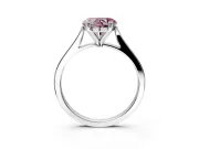 Solitaire Engagement Ring Setting for Fancy Pink Heart-Shaped Center with Tapered Shoulders and Prong Head in Platinum