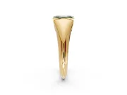 Tension Engagement Ring Setting for Fancy Green Emerald Cut Center with Wide Tapered Band and Tension Head in Yellow Gold