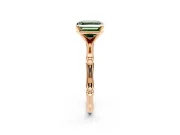 Solitaire Engagement Ring Setting for Fancy Green Asscher Cut Center with Bamboo Band and Prong Head in Rose Gold