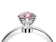 Solitaire Engagement Ring Setting for Fancy Pink Pear-Shaped Center with Plain Band and Tulip Prong Head in Platinum