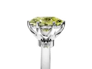 Solitaire Engagement Ring Setting for Fancy Yellow Oval Center with Plain Band and Tulip Prong Head in White Gold
