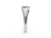 Tension Engagement Ring Setting for Fancy Pink Asscher Cut Center with Wide Tapered Band and Tension Head in White Gold