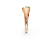 Tension Engagement Ring Setting for Fancy Yellow Heart-Shaped Center with Wide Tapered Band and Tension Head in Rose Gold