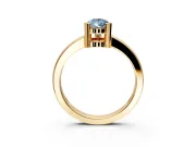 Solitaire Engagement Ring Setting for Fancy Blue Pear-Shaped Center with Plain Band and Flat Tab Prong Head in Yellow Gold