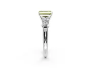5 Stone Engagement Ring Setting for Fancy Yellow Emerald Cut Center with Graduated Accents and Prong Head in Sterling Silver