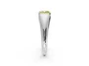 Tension Engagement Ring Setting for Fancy Yellow Cushion Cut Center with Wide Tapered Band and Tension Head in Sterling Silver