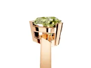 Solitaire Engagement Ring Setting for Fancy Yellow Heart-Shaped Center with Plain Band and Flat Tab Prong Head in Rose Gold