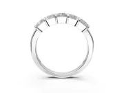 Princess Cut Lab-Grown Diamond 5 Stone Channel Wedding Band with Bar Prongs in Platinum