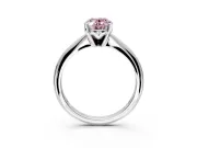 Solitaire Engagement Ring Setting for Fancy Pink Oval Center with Knife Ridge Band and Claw Prong Head in Sterling Silver