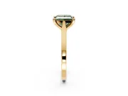 Solitaire Engagement Ring Setting for Fancy Green Princess Cut Center with Tapered Shoulders and Prong Head in Yellow Gold