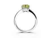 Solitaire Engagement Ring Setting for Fancy Yellow Round Cut Center with Channel-Set Accent Band and Prong Head in Sterling Silver