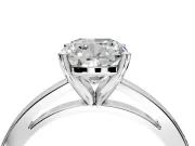 Solitaire Engagement Ring Setting for Cushion Cut Center with Basket Rail and Prong Head in Platinum