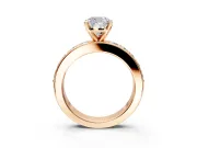 Solitaire Engagement Ring Setting for Cushion Cut Center with Channel-Set Accents and Prong Head in Rose Gold