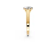 Solitaire Engagement Ring Setting for Oval Center with Tapered Split Shoulders and Prong Head in Yellow Gold