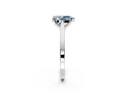 Solitaire Engagement Ring Setting for Fancy Blue Pear-Shaped Center with Tapered Shoulders and Prong Head in White Gold