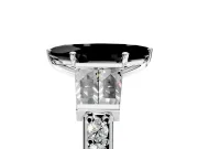 Channel-Set Engagement Ring Setting for Fancy Black Marquise Center with Baguette Band and Prong Head in Platinum
