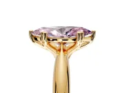 Solitaire Engagement Ring Setting for Fancy Pink Marquise Center with Reverse Tapered Band and Prong Head in Yellow Gold