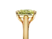 Solitaire Engagement Ring Setting for Fancy Yellow Radiant Cut Center with Cathedral Band and Prong Head in Yellow Gold
