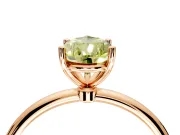 Solitaire Engagement Ring Setting for Fancy Yellow Pear-Shaped Center with Straight Thin Band and Prong Head in Rose Gold