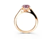 Solitaire Engagement Ring Setting for Fancy Pink Round Cut Center with Channel Accents and Prong Head in Rose Gold