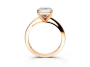 Solitaire Engagement Ring Setting for Asscher Cut Center with Basket Rail and Prong Head in Rose Gold