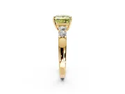 5 Stone Engagement Ring Setting for Fancy Yellow Princess Cut Center with Plain Band and Prong Head in Yellow Gold