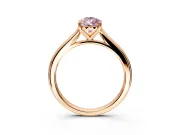 Solitaire Engagement Ring Setting for Fancy Pink Pear-Shaped Center with Narrow Cathedral Band and Prong Head in Rose Gold