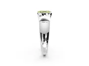 Tension Engagement Ring Setting for Fancy Yellow Asscher Cut Center with Wide Flat Band and Tension Head in Sterling Silver