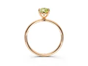 Solitaire Engagement Ring Setting for Fancy Yellow Pear-Shaped Center with Straight Thin Band and Prong Head in Rose Gold
