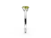 Solitaire Engagement Ring Setting for Fancy Yellow Round Cut Center with Flat-Sided Plain Band and Prong Head in Platinum