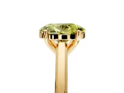 Solitaire Engagement Ring Setting for Fancy Yellow Oval Center with Flat-Sided Plain Band and Prong Head in Yellow Gold
