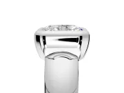 Solitaire Engagement Ring Setting for Radiant Cut Center with Wide Band and Bezel Head in Sterling Silver