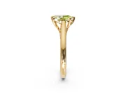 Solitaire Engagement Ring Setting for Fancy Yellow Pear-Shaped Center with Cathedral Band and Prong Head in Yellow Gold