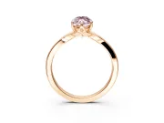 Solitaire Engagement Ring Setting for Fancy Pink Marquise Center with Plain Split Shank and Prong Head in Rose Gold