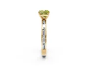 Solitaire Engagement Ring Setting for Fancy Yellow Cushion Cut Center with Channel Baguette Band and Prong Head in Yellow Gold