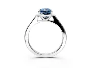 Solitaire Engagement Ring Setting for Fancy Blue Radiant Cut Center with Channel Accents and Prong Head in Platinum