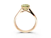 Solitaire Engagement Ring Setting for Fancy Yellow Princess Cut Center with Cathedral Channel Band and Prong Head in Rose Gold