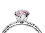 Solitaire Engagement Ring Setting for Fancy Pink Marquise Center with Milgrain X Pattern Band and Prong Head in Sterling Silver