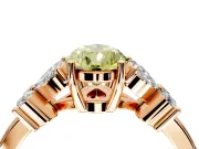 Floral Engagement Ring Setting for Fancy Yellow Pear-Shaped Center with Marquise Cluster Shoulders and Prong Head in Rose Gold