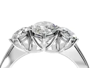3 Stone Engagement Ring Setting for Marquise Center with Raised Basket Heads and Prong Head in Sterling Silver