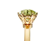 Solitaire Engagement Ring Setting for Fancy Yellow Round Cut Center with Plain Band and Tulip Prong Head in Yellow Gold