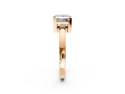 Solitaire Engagement Ring Setting for Princess Cut Center with Plain Band and Flat Tab Prong Head in Rose Gold