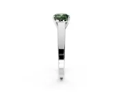 Solitaire Engagement Ring Setting for Fancy Green Cushion Cut Center with Tapered Split Shoulders and Prong Head in Sterling Silver