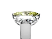 3 Stone Engagement Ring Setting for Fancy Yellow Marquise Center with Raised Basket Heads and Prong Head in White Gold