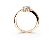 Floral Frame Engagement Ring Setting for Pear-Shaped Center with Accent Clusters and Prong Head in Rose Gold