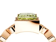 Vintage Station Engagement Ring Setting for Fancy Yellow Princess Cut Center with Accents and Prong Head in Rose Gold