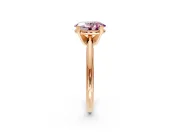 Solitaire Engagement Ring Setting for Fancy Pink Oval Center with Knife Ridge Band and Claw Prong Head in Rose Gold