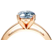 Solitaire Engagement Ring Setting for Fancy Blue Oval Center with Basket Rail and Prong Head in Rose Gold