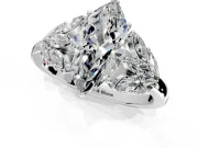 Leaf Cluster Engagement Ring Setting for Marquise Center with Marquise Accents and Prong Head in Sterling Silver