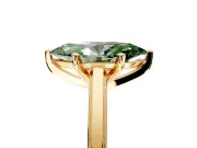 Solitaire Engagement Ring Setting for Fancy Green Marquise Center with Flat-Sided Plain Band and Prong Head in Yellow Gold